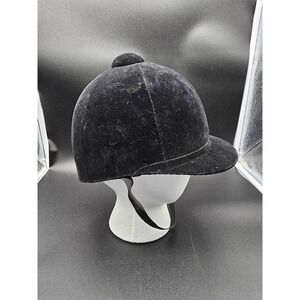 Equestrian Black Velvet Riding Helmet Youth Small/Medium